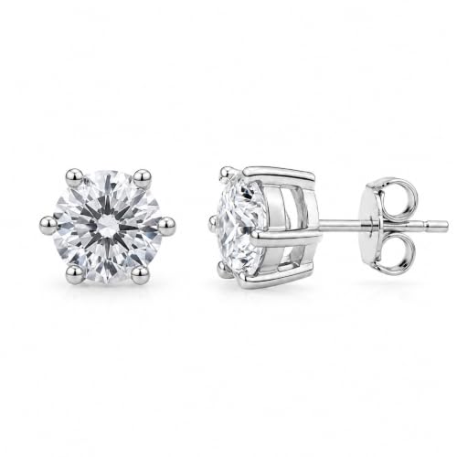 Rayan minimalist moissanite stud earrings in 925 sterling silver