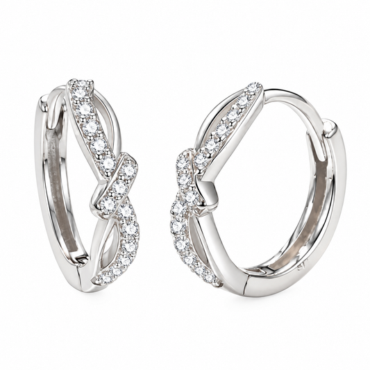 Avira Knot CZ Hoop Earrings – 925 Sterling Silver
