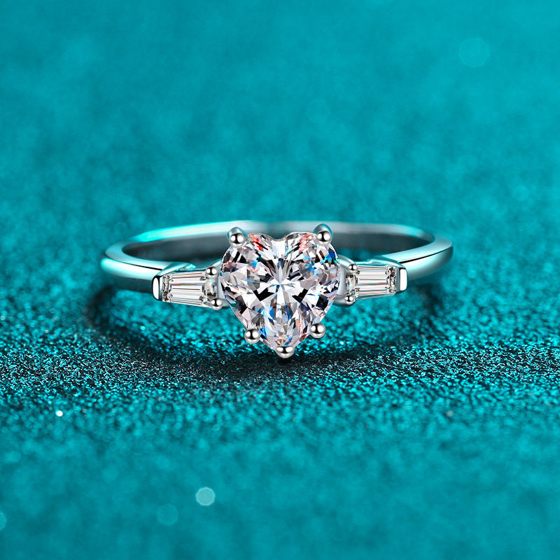 Amal Heart-Cut Moissanite Ring – 925 Sterling Silver