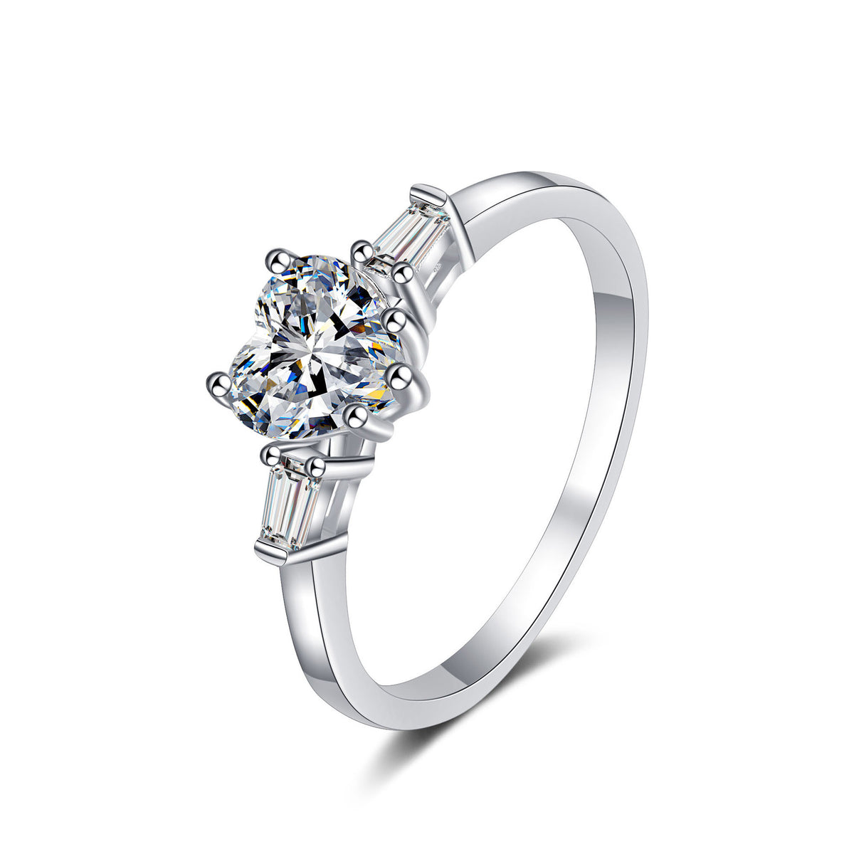 Amal Heart-Cut Moissanite Ring – 925 Sterling Silver