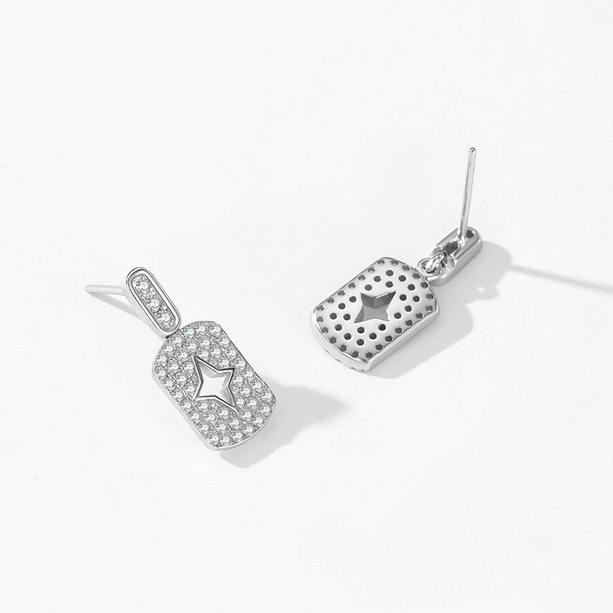 Astra star-cutout necklace & drop earrings set, view 4: star-cutout pendant and matching drops framed in pavé, Dubai