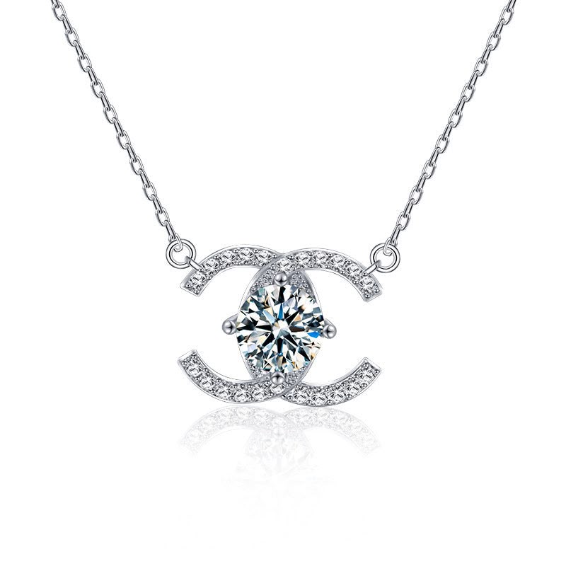 Celeste double-C moissanite pendant necklace