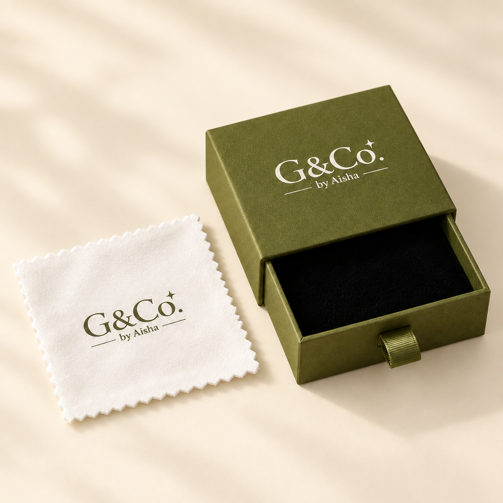G&Co. by Aisha gift box and cleaning cloth