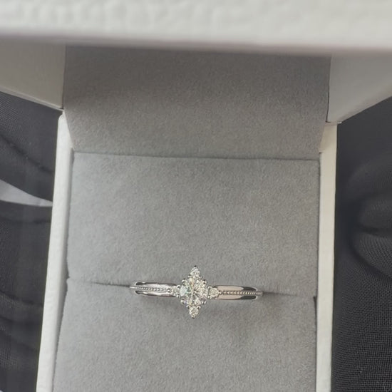 Video of the Rosette Radiance five-stone moissanite ring from every angle