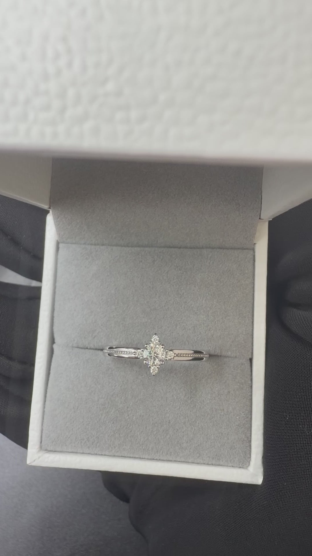 Video of the Rosette Radiance five-stone moissanite ring from every angle